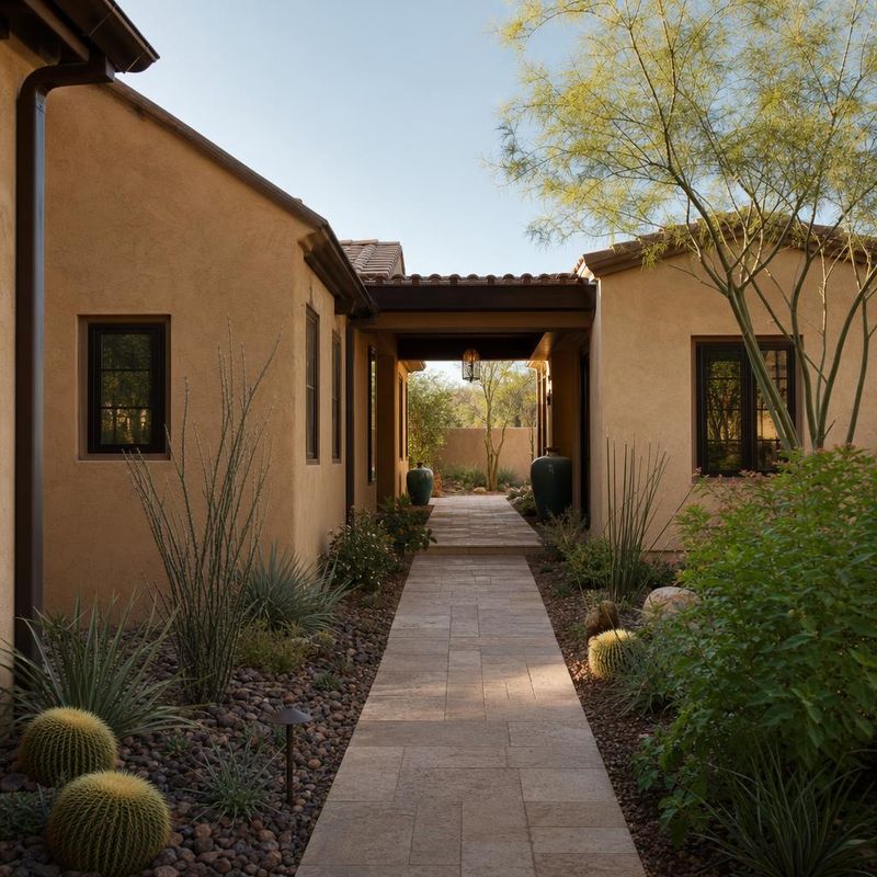Covered walkway connecting a main house to a casita