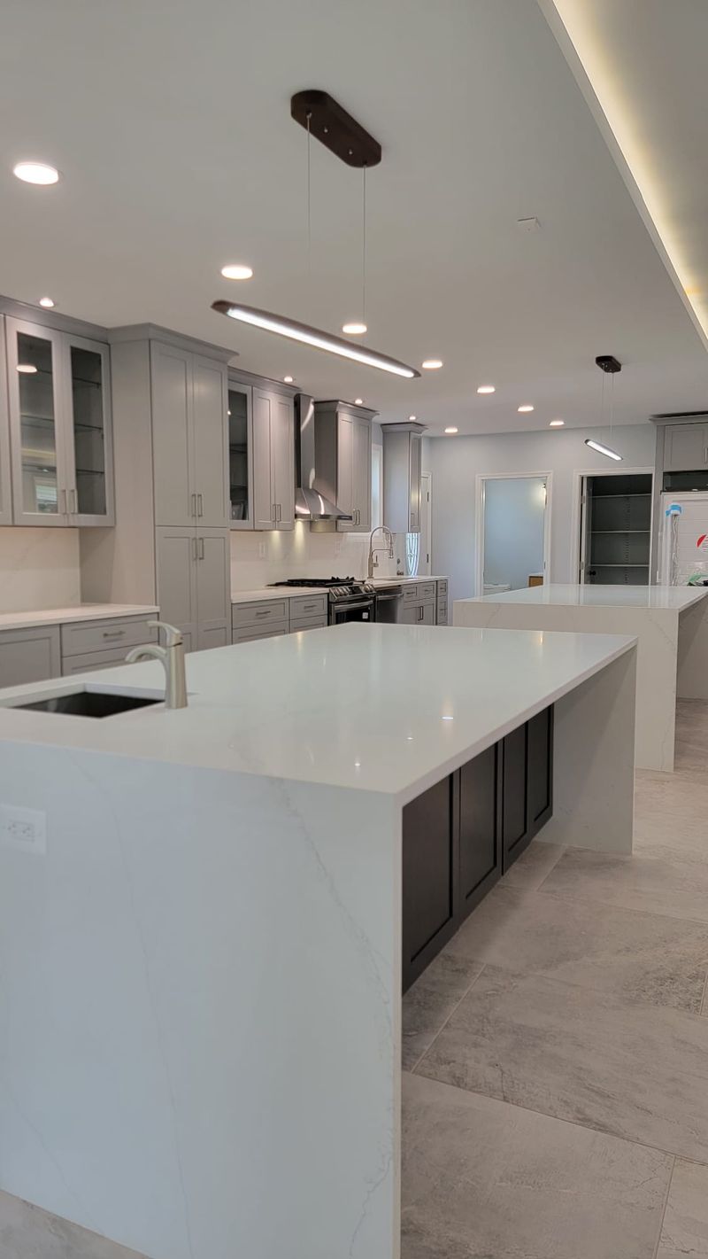Finished Double-Island Kitchen Angle