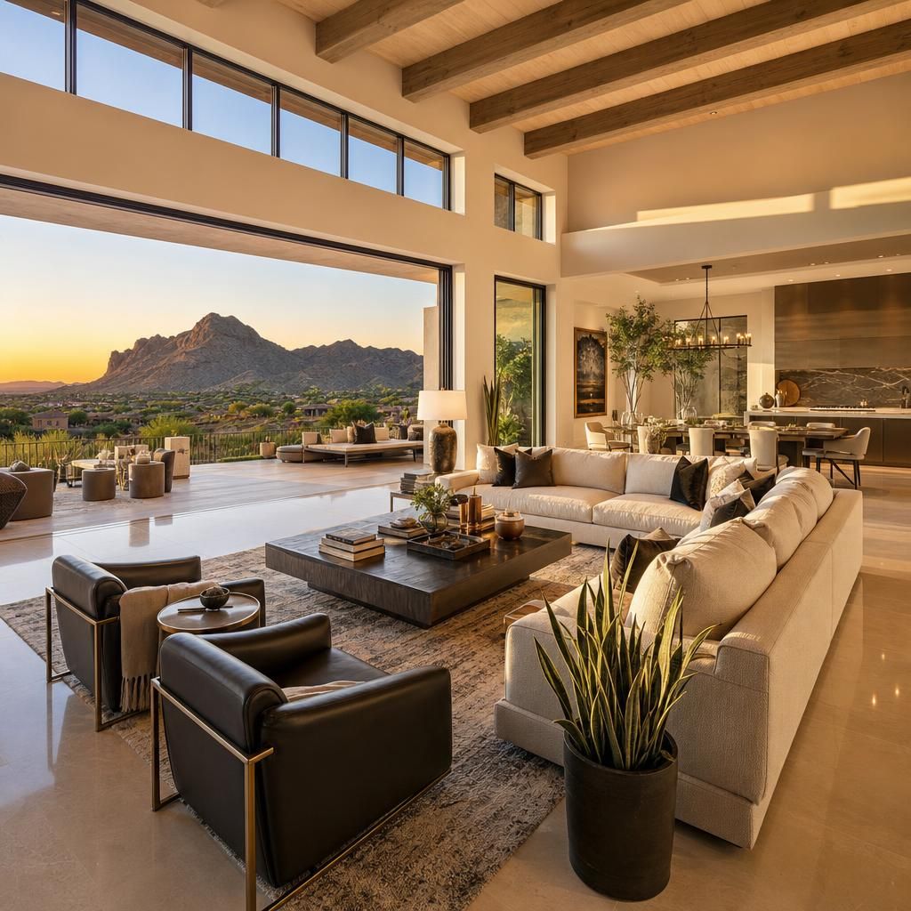 Open interior living space with coordinated finishes and natural light