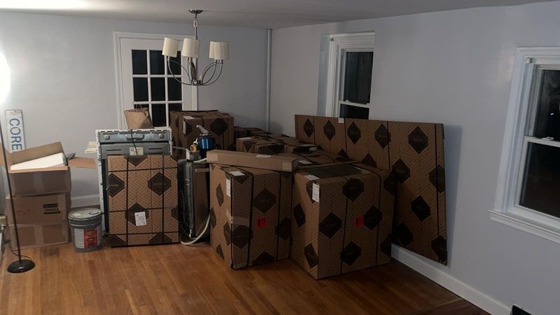 Cabinets and appliances delivered and staged