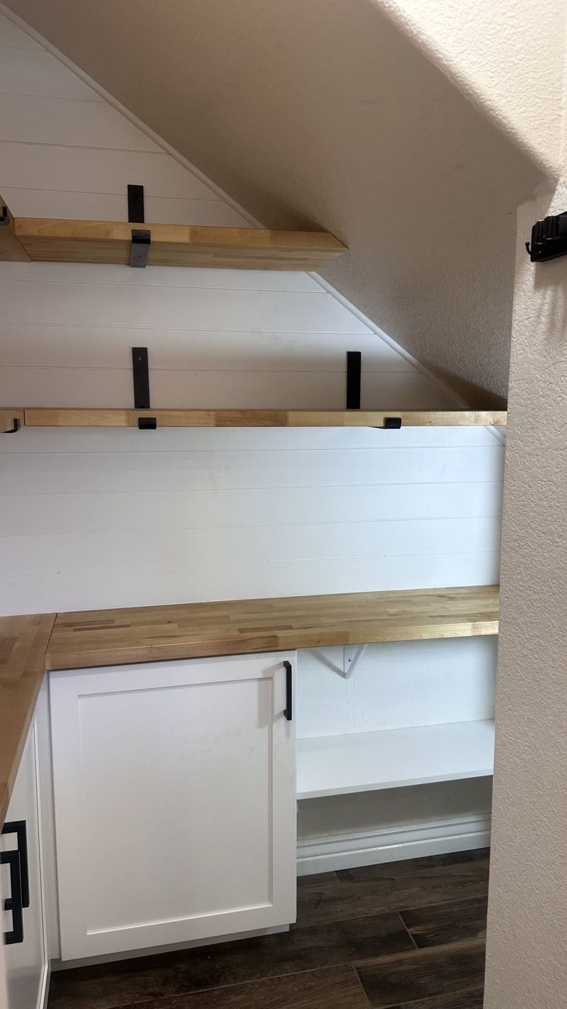 Pantry shelving installation in progress
